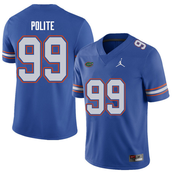 Jordan Brand Men #99 Jachai Polite Florida Gators College Football Jerseys Sale-Royal